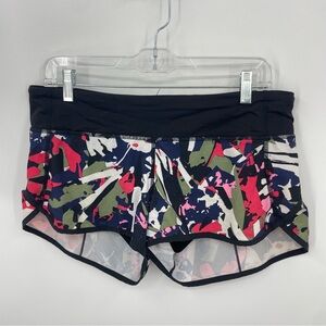 Lululemon Speed Shorts Pop Cut Boom Juice‎ Multi Tropical Running Shorts sz 8